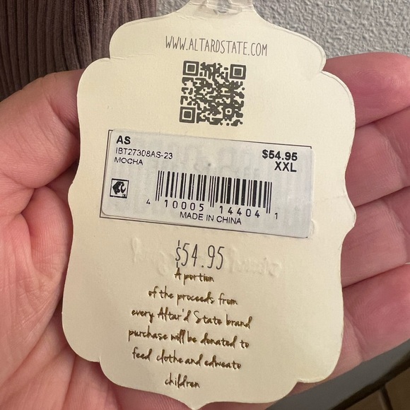 NWT Altar'd State Ribbed Sleeveless Bodysuit in Mocha - Picture 3 of 4